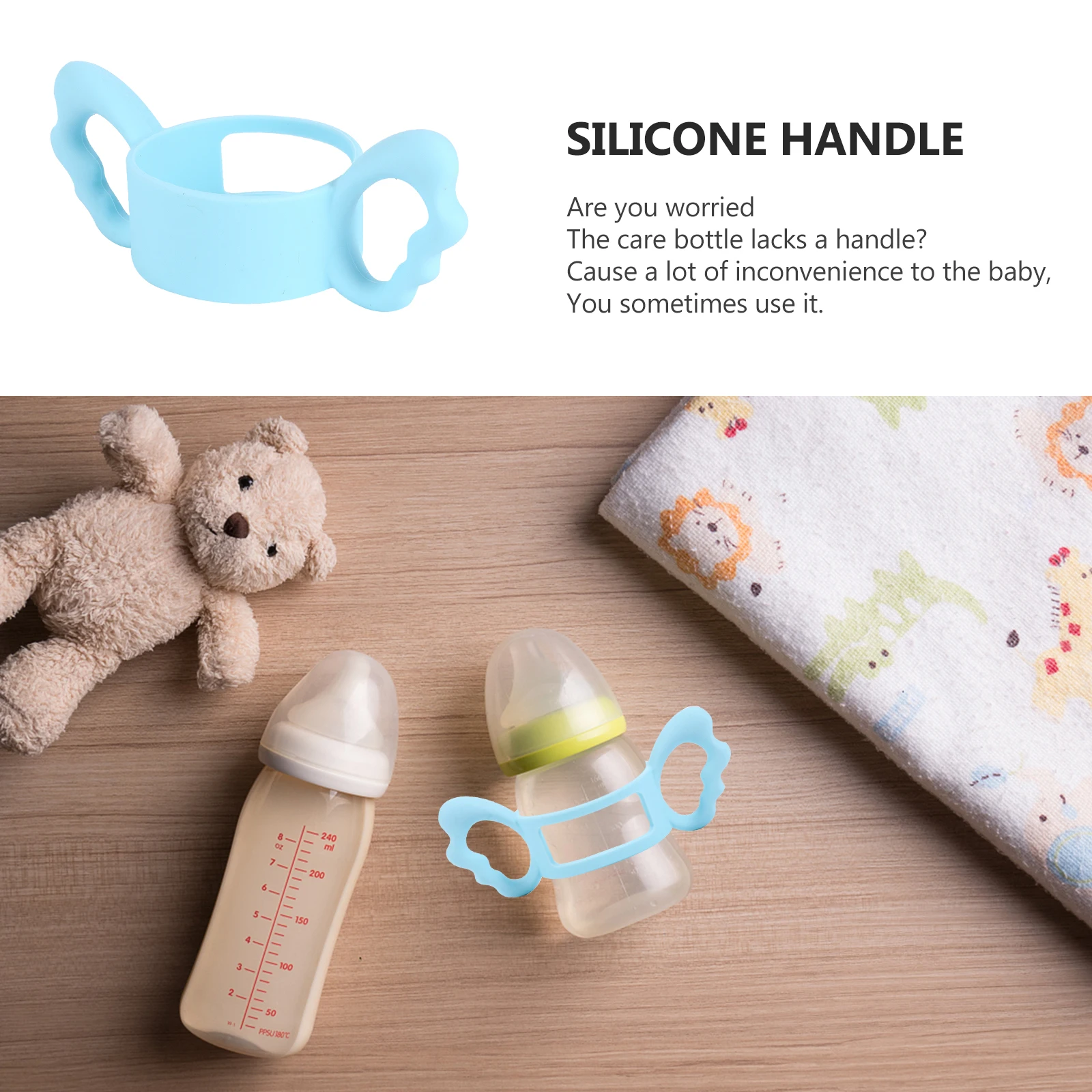 

Upgraded Double Silicone Feeder Holder for Baby Milk 6CM Wide Mouth Compatible 220℃ High Temperature Resistance Food for Milk