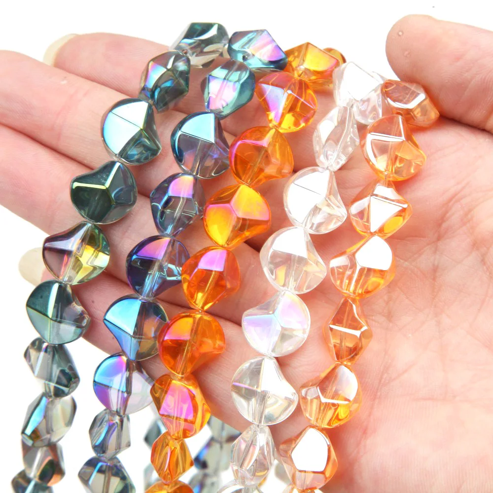 20PCS Irregular Shiny Glass Loose Beads for Jewelry Making Bracelet Necklace Findings Lampwork DIY Beads Accessories Wholesale