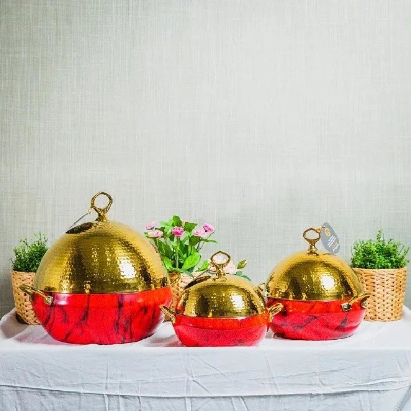 

Double wall insulation stainless steel kitchen food hot pot casserole set decorative household items