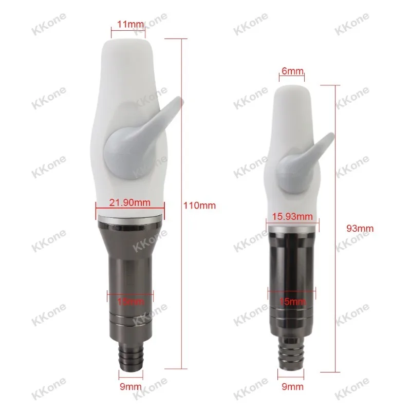 2Pcs Dental Instruments Consumables High-End Metal Strong & Weak Suction Handles with Switch Control Adjustable