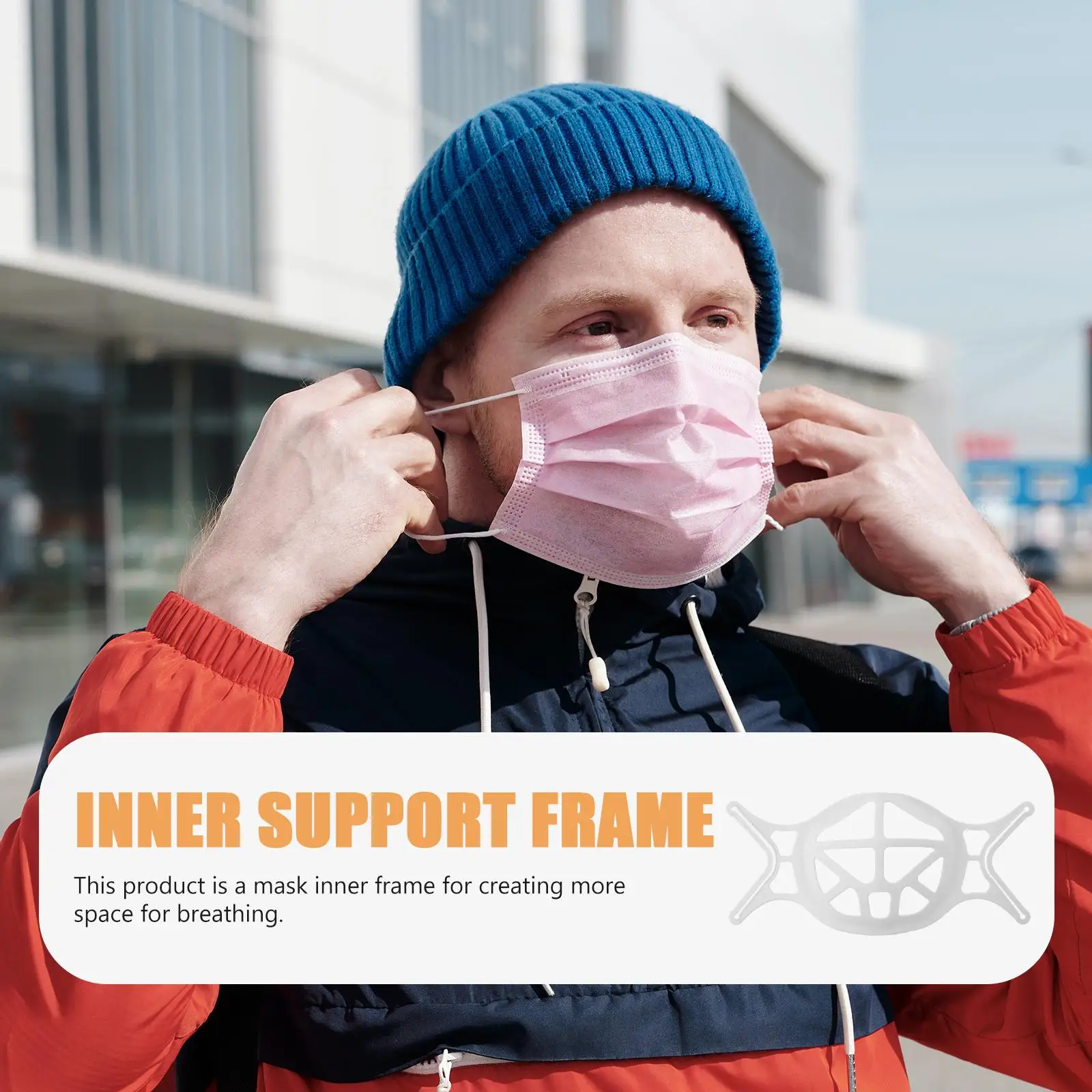 

10pc Mask White Plastic Inner Support Frame Inner Frame For Mask Reusable Lightweight Easy Clean Store SaveBracket