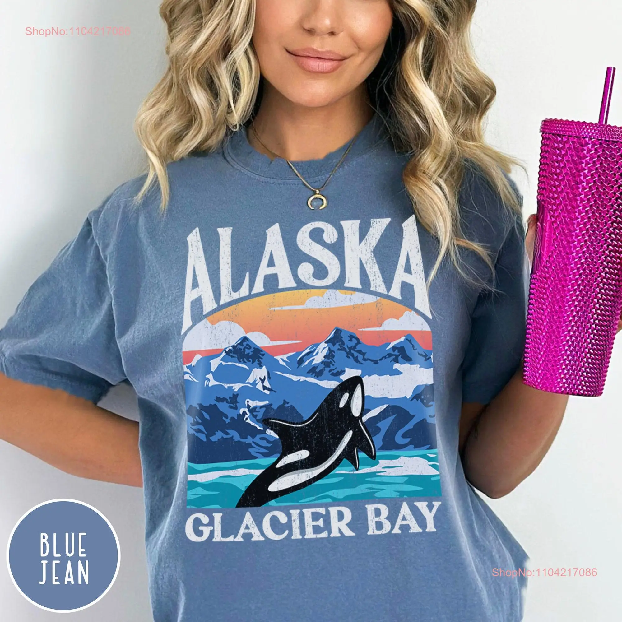 Alaska T Shirt Cruise Orca Glacier Bay National Park Killer Whale State  long or short sleeves