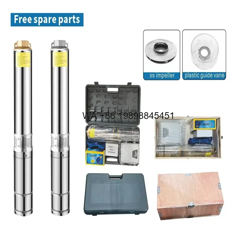Wmwmnu 4 Inch DC Solar Water Pump with Plastic Impeller and Solar Panels for Borehole Farm Irrigation System
