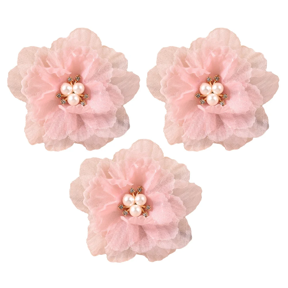 

3Pcs Lovely Flower Barrettes Pearls Embellished Hair Clips Girls Hair Decoration flower hair clip hairpin