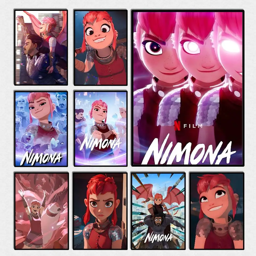 Anime N-NlMONA Poster Kunst mit Drucken Home Schlafzimmer Wohnzimmer Dekoration Geschenk