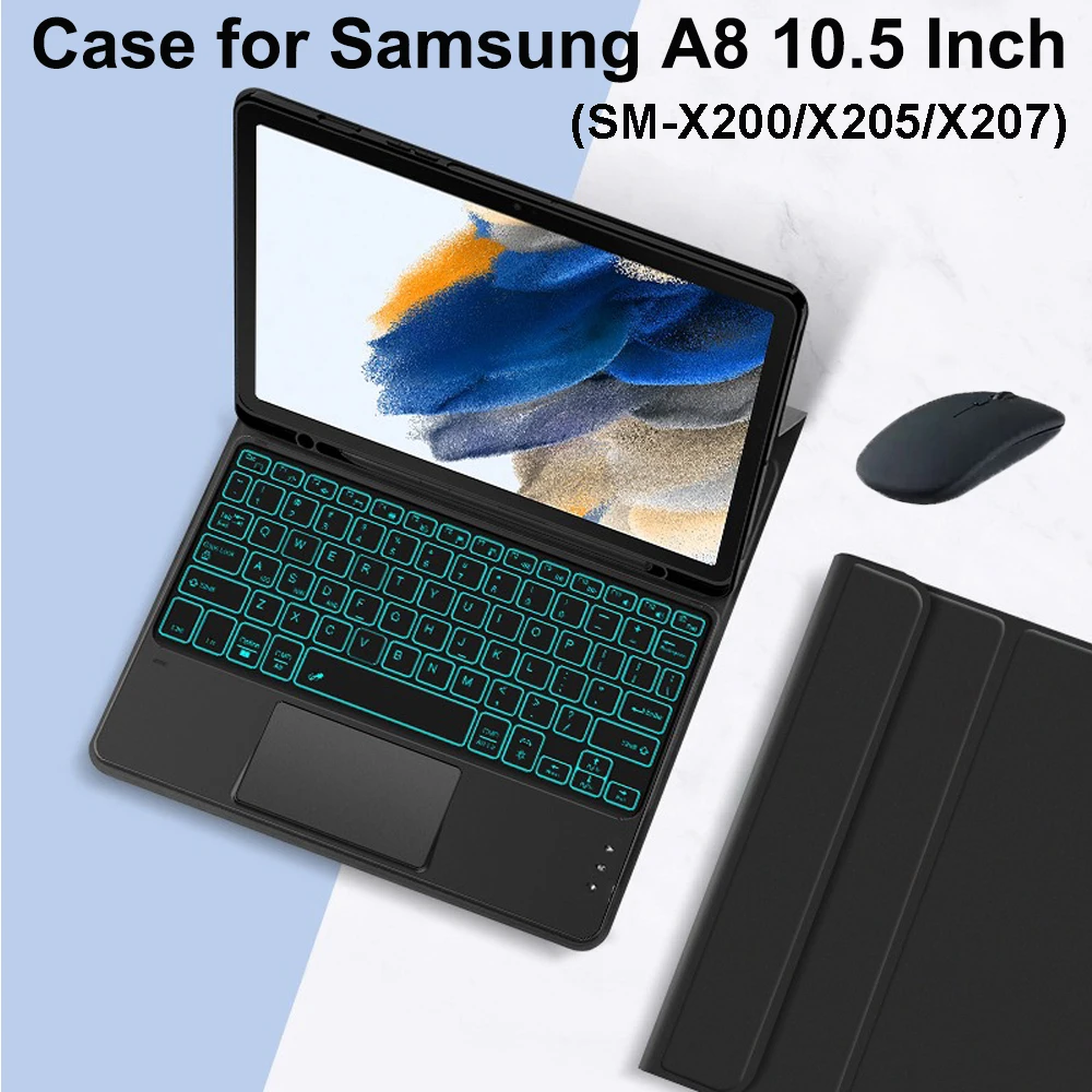 

Case for Samsung Galaxy Tab A8 10.5 Inch,Magnetic Keyboard Case for Samsung Tab A8 SM-X200/X205/X207,for Smart Stand Cover
