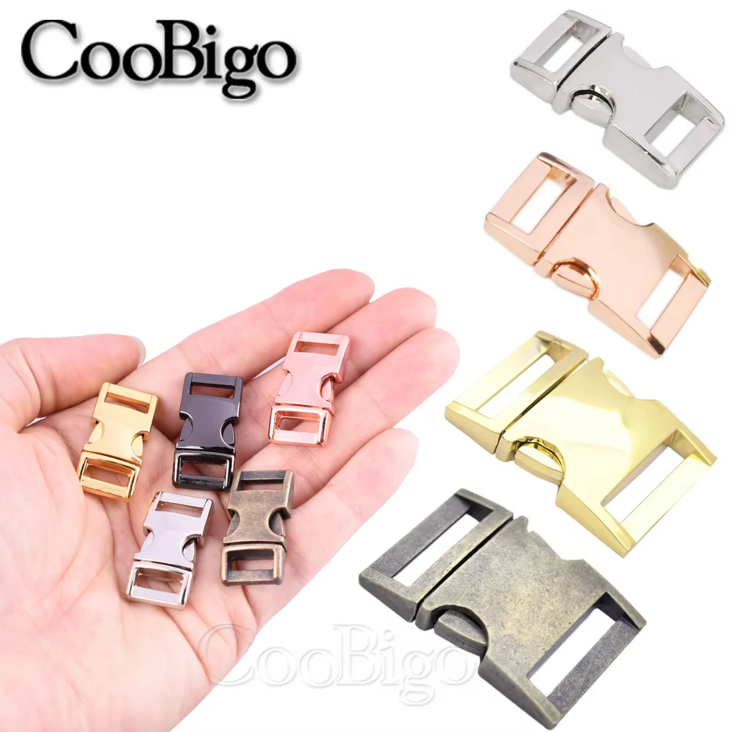 

10pcs Metal Side Release Buckle Paracord Bracelet Clasp Outdoor Backpack Strap Belt Webbing DIY Accessories 10mm 15mm 20mm 25mm