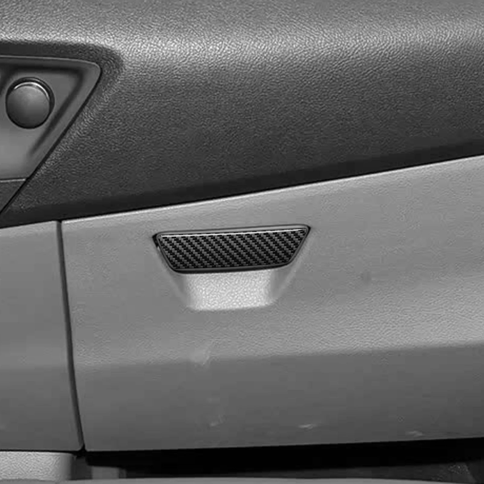 For Ford Transit V363 2014-2019 Carbon Fiber Co-pilot Glove Storage Box Handle Switch Panel Cover Trim Car Accessories Sticker