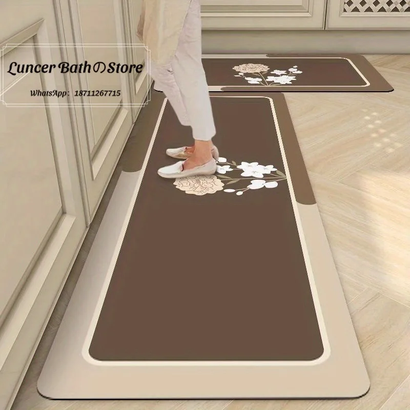 Nordic kitchen floor mat, water-absorbing and oil-absorbing diatom mud floor mat, wipe-in carpet