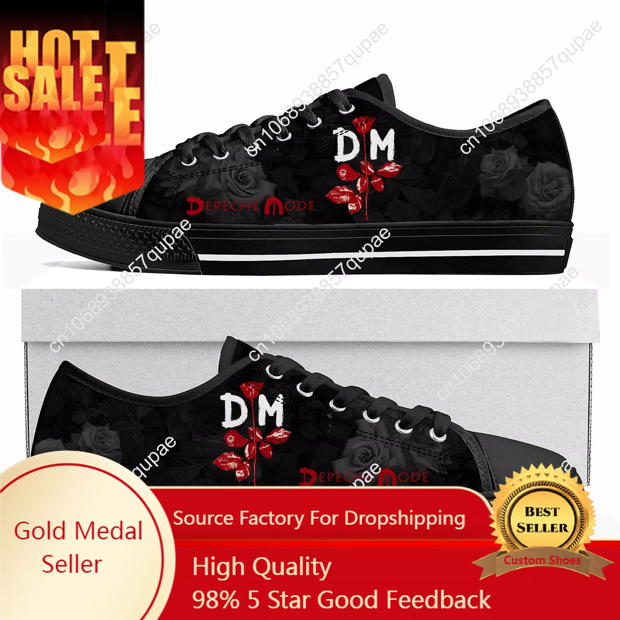 

Depeche Rock Band Mode Low Top High Quality Sneakers Mens Women Teenager Canvas Sneaker Violator Casual Couple Shoes Custom Shoe