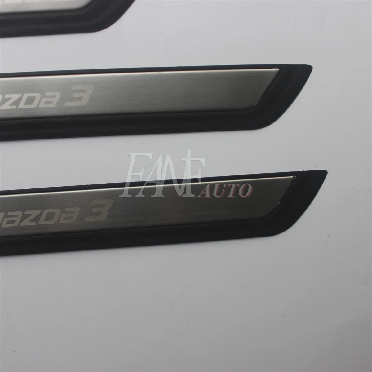 Car Styling Stainless Steel Door Sill Scuff Plate Guard Sills Protector Trim For Mazda 3 Mazda3 2019-2024