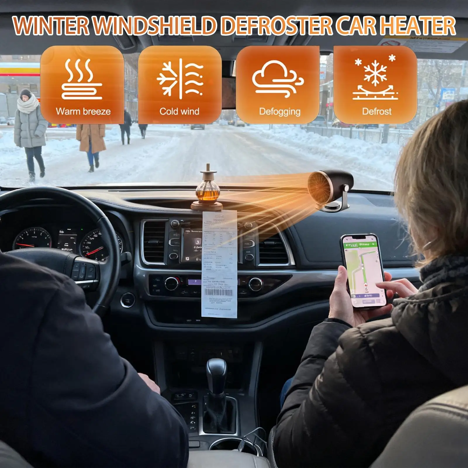 Car Heaters For Vehicle Cooling Portable Air Blower Auto Air Heater Window Defroster For Truck Vehicle Sedan Pickup Scooter SUV