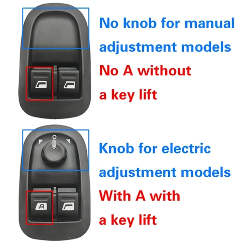 Imagen 2 del producto 6554WA 6554WQ para Peugeot 206 207 306 Citroen C2 Jumpy Fiat Scudo Exper 1993-2017 interruptor de control de elevación de espejo de ventana eléctrica