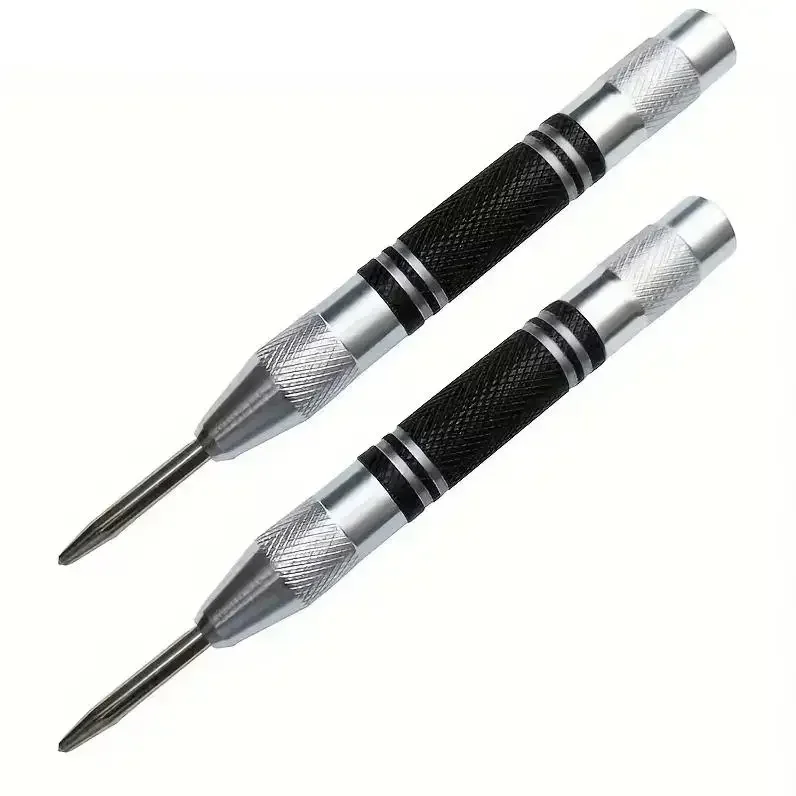 Heavy Duty Auto Center Puncher Hole Marker Spring Load Kerner Drill Locator for Wood Metal Steel - Carpentry Automatic Hand Tool
