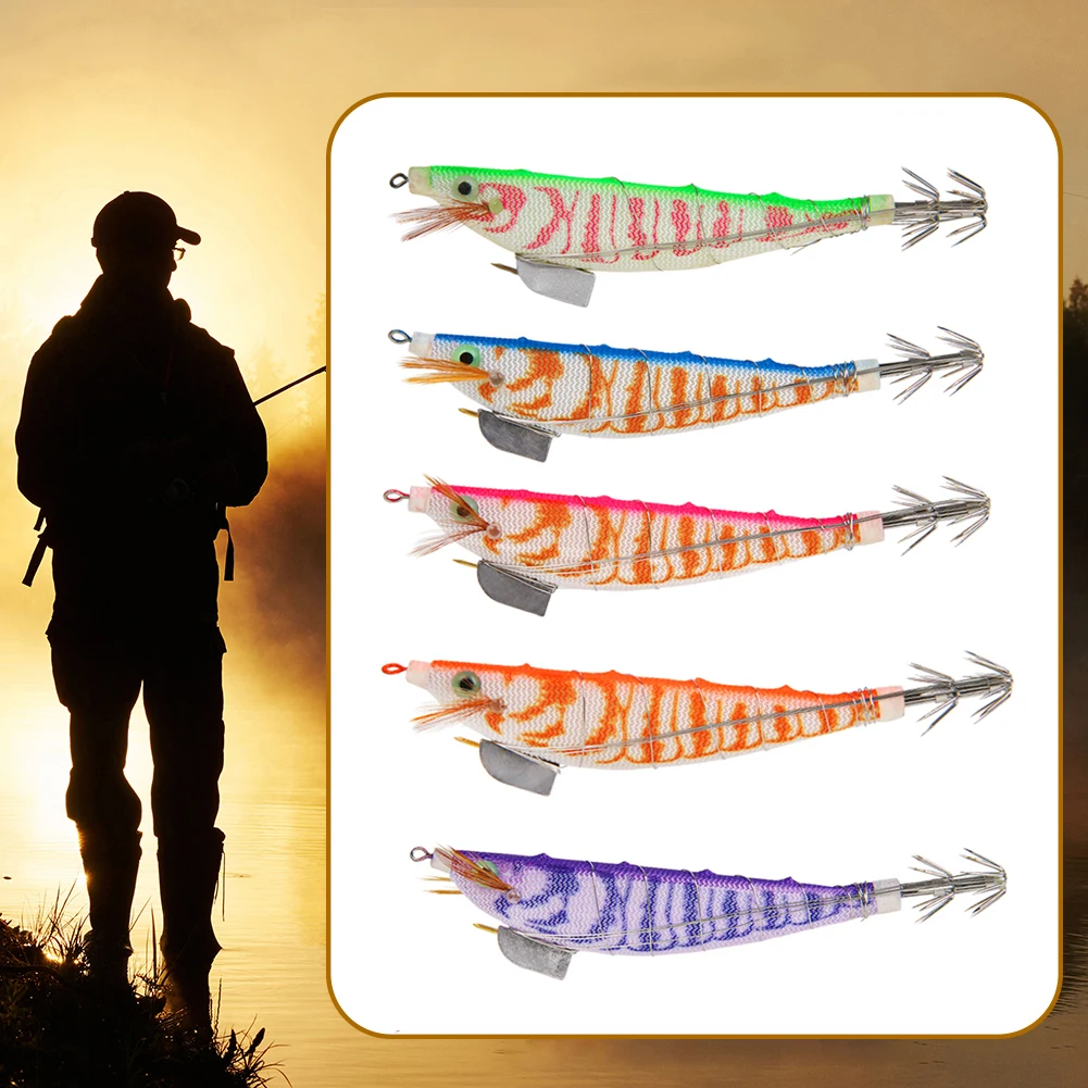 Luminous Artificial Fishing Lure Squid Jig Hook Octopus Shrimp Cuttlefish Crankbait Fishing Hard Bait Wobblers swimbait pesca