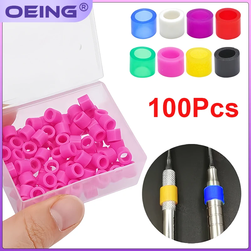 

100Pcs Dental Silicone Identification Rings, Disinfection Categorization Rings, Sterilization Marking Rings, Dental Materials