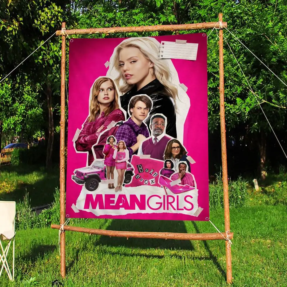 Mean Girls Movie Frameless DIY Sticky Family Gatherings Outdoor Atmosphere Flags Camping Decorations Banners