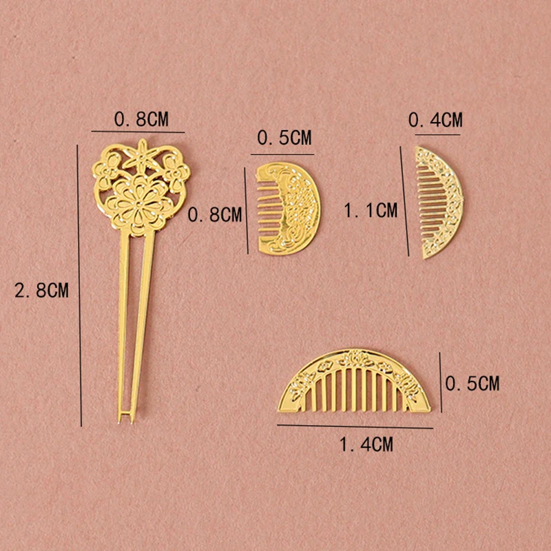 ตุ๊กตาจําลองมินิหวีผมตุ๊กตาสไตล์จีน Hairpin ตุ๊กตาชุดอุปกรณ์ตกแต่งสําหรับเด็กแกล้งทําเป็นเล่นของเล่น