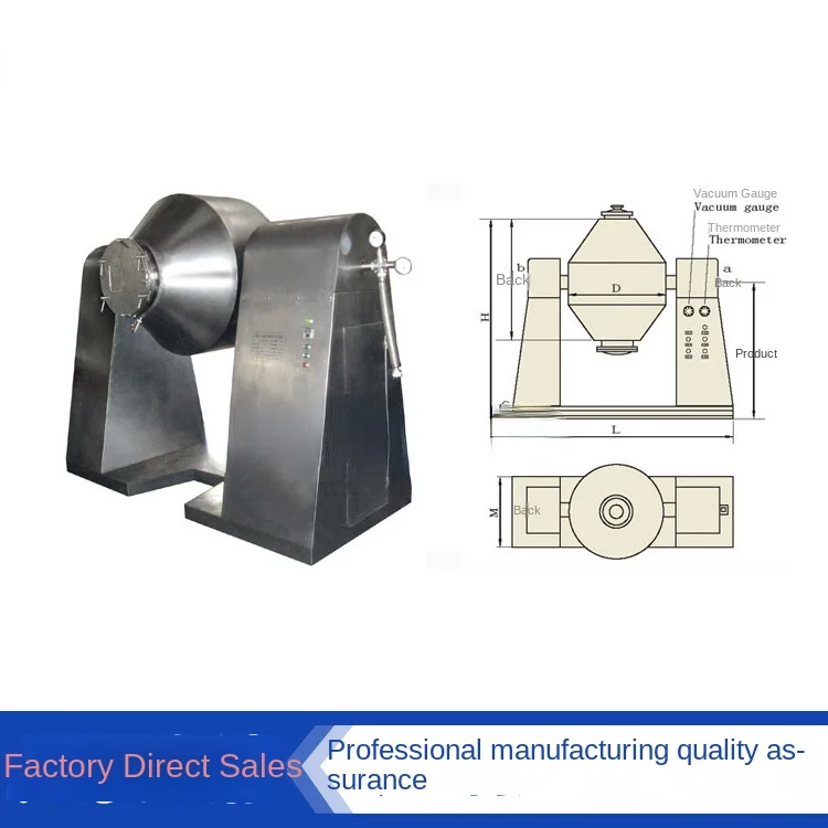 Double cone rotary vacuum dryer