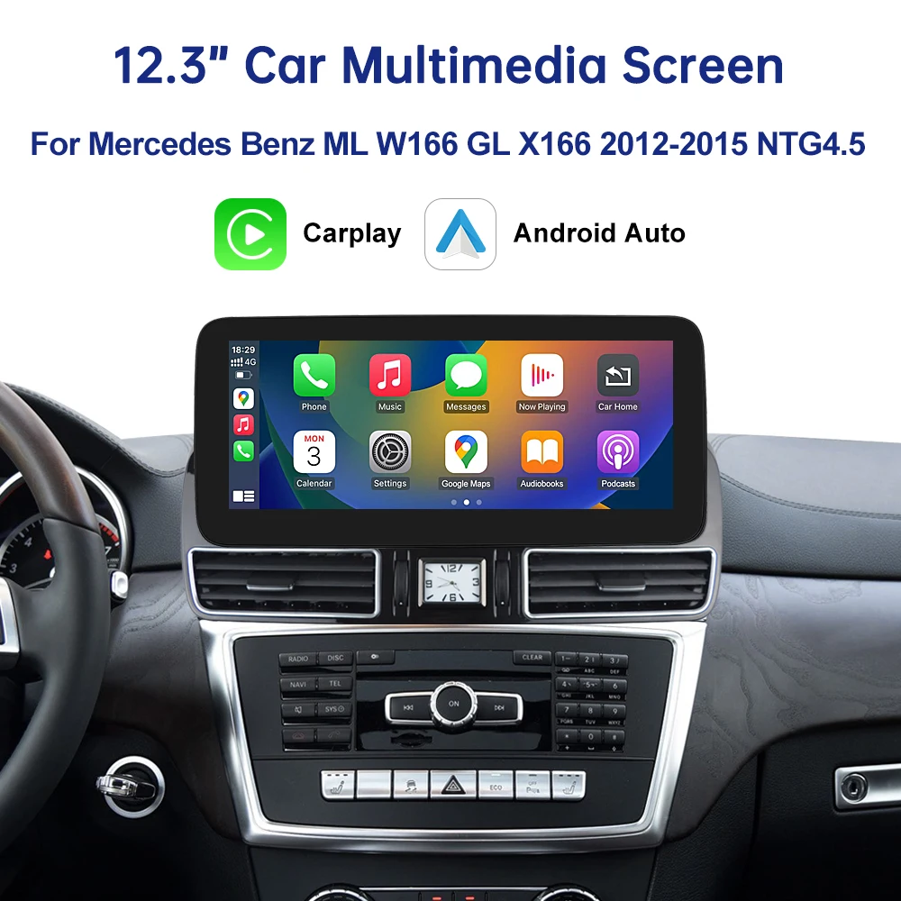 Linux Touchscreen-Autoradio für Mercedes Benz ML W166 ML350 GL X166 2012–2015 GPS mit Carplay Android Auto Airplay Mirroring