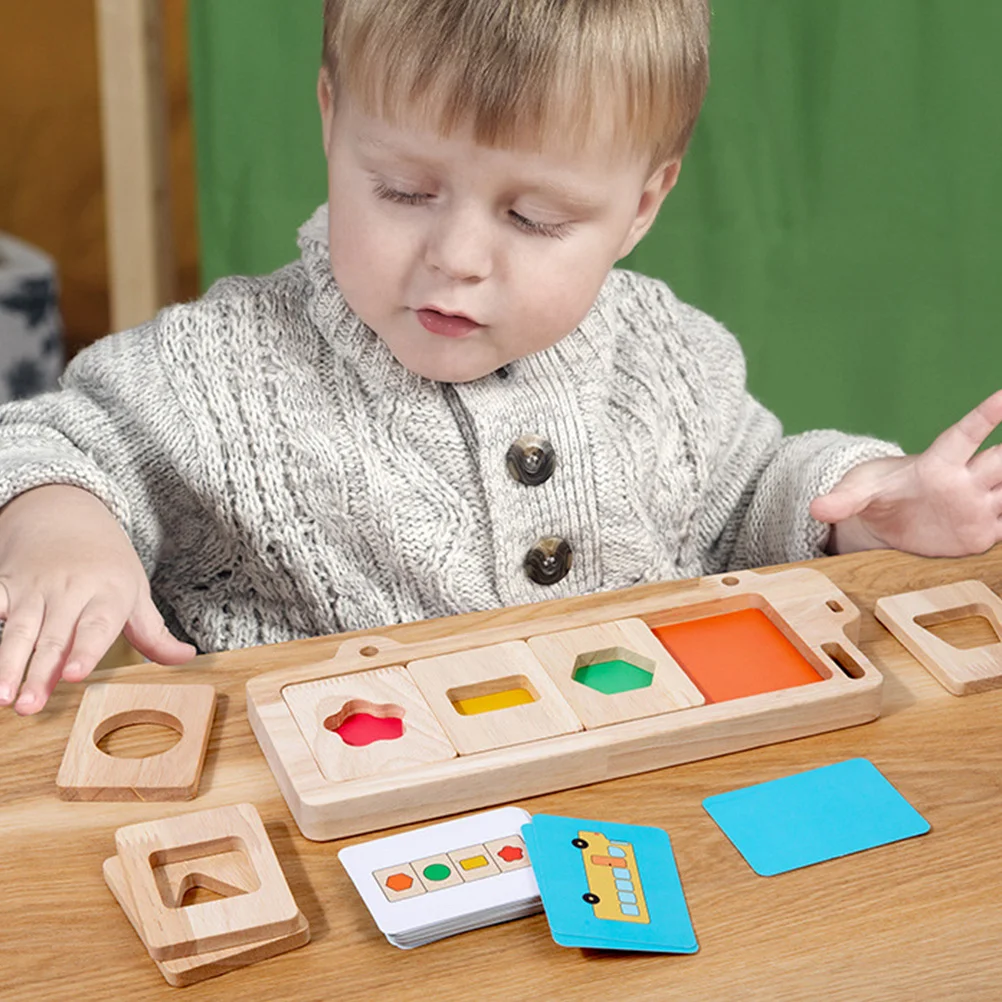 

1Set Wooden Geometric Shapes Puzzle Color Learning Sorting Game for Toddlers Early Educational Matching Activity Kids