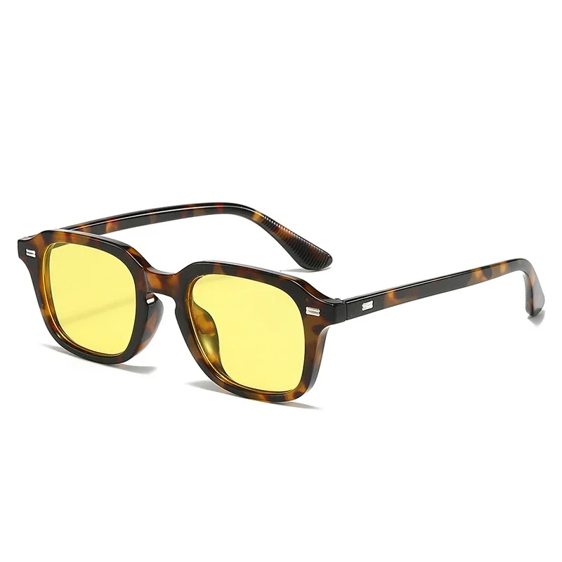 JNPCXI Quadrat Candy Farbe Frauen Sonnenbrille Retro Nieten Männer Trend Orange Sonnenbrille Shades UV400