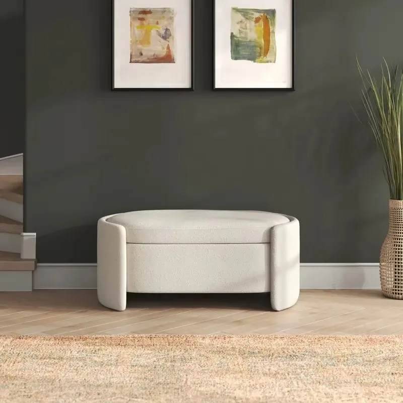 Cream wind shoe change stool, shoe stool at the entrance of the home, bedroom bedside stool, sofa stool