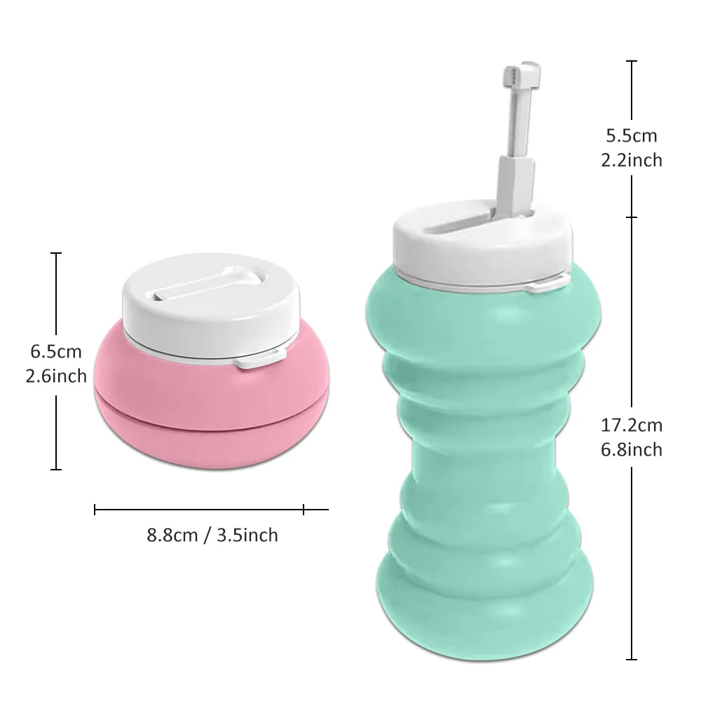600ml Silicone Foldable Bidet Sprayer for Camping, Travel, Postpartum Care Water Bottle Feminine Hygiene Butt Washing Cleaning
