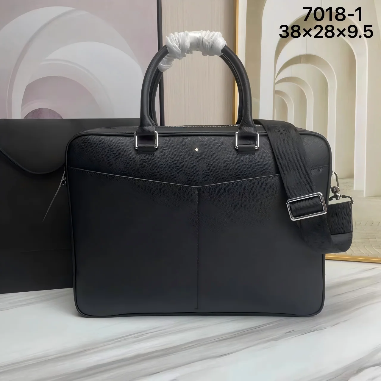 

Men's Top-Handle Bags Leather Briefcase for Men Large Capacity Laptop Bag Durable Business Premium Handbag for Work & Travel