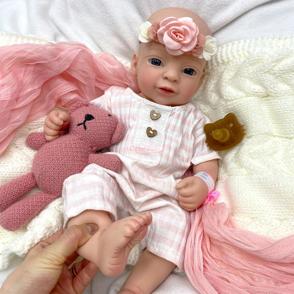 Bambola Reborn Realistica in Silicone a Corpo Intero, Tonalità della Pelle 3D, 17 Pollici, Ponderata, per Genitori in Attesa