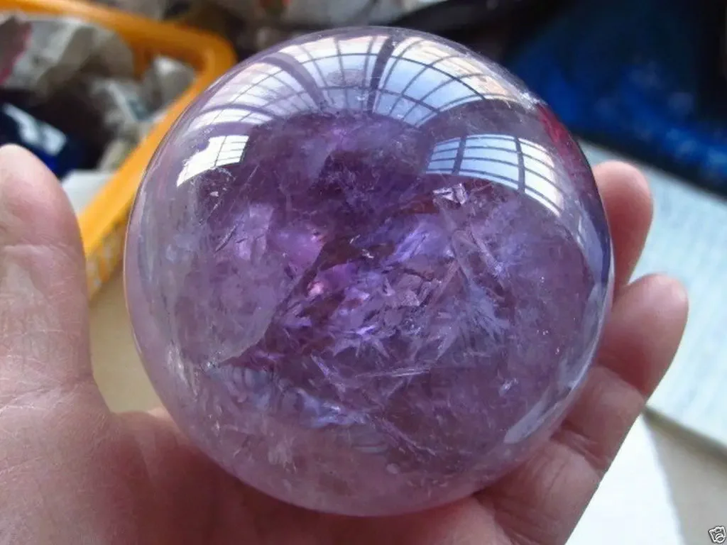 

Natural Amethyst Quartz Crystal Sphere Ball Healing Stone 40mm + Stand