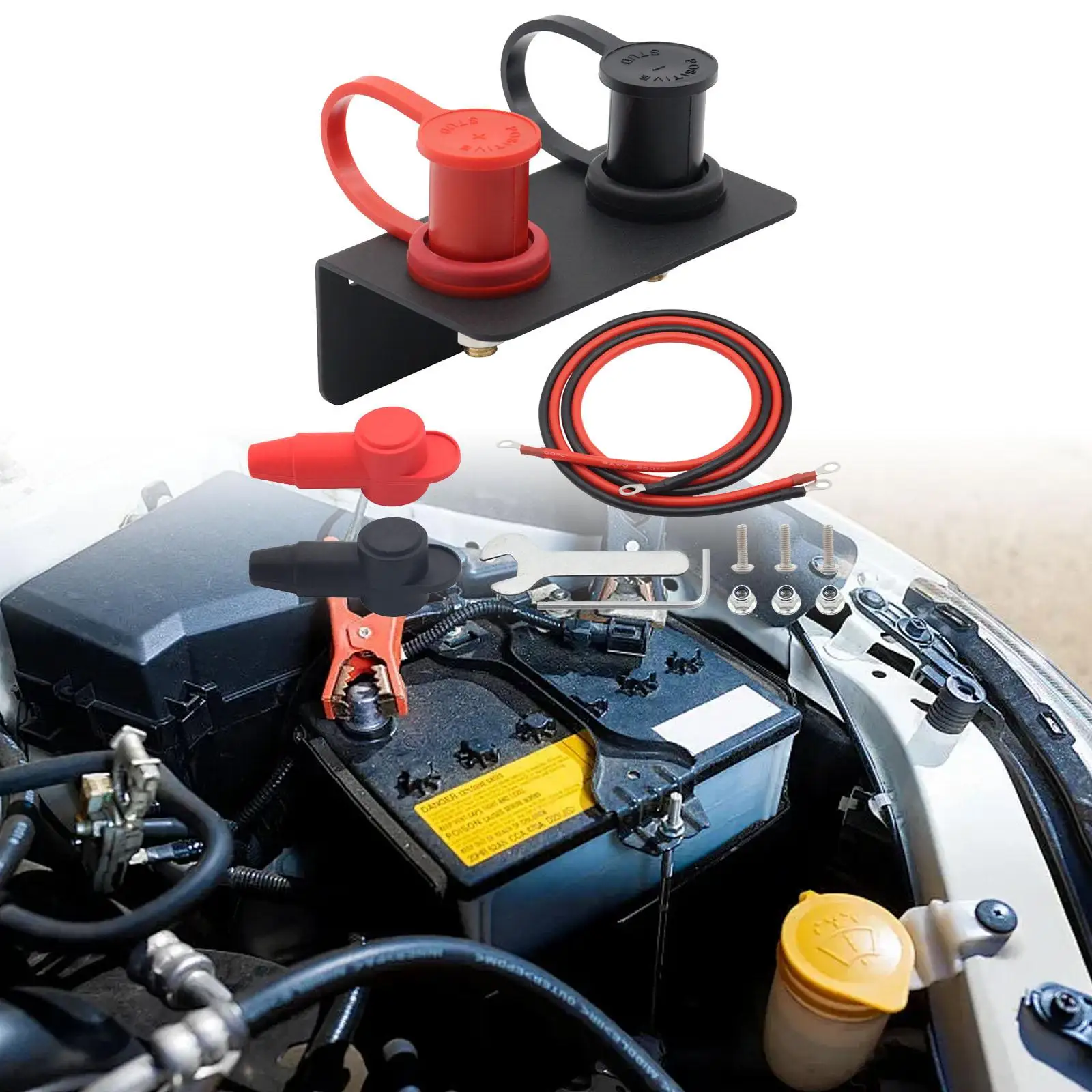 

Remote Battery Terminals Set Battery Charger Posts for ATV RV Tractor