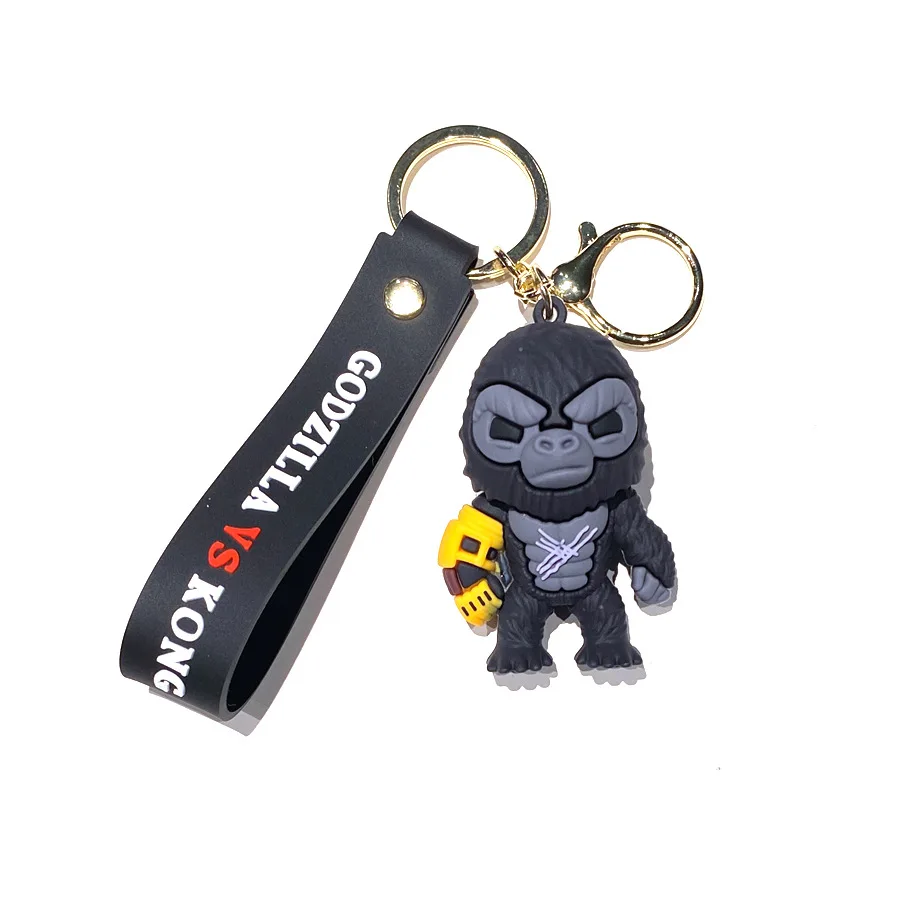 Anime King Kong VS Godzilla Keychains Cartoon Car Keyring PVC Action Figures Model Doll Bag Pendent Collection Toys Fans Gifts - view 5