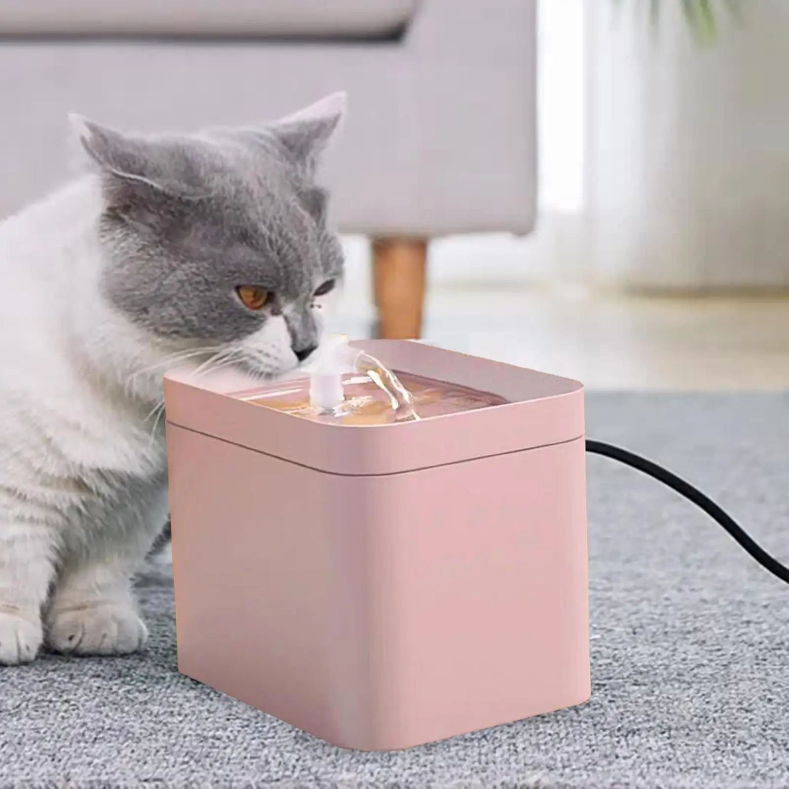 1.5L Automatic Cat Water Fountain USB Pet Drinker Bowl Pet Drinking Dispenser Drinker for Cat Water Filter Drinking Water Bowl