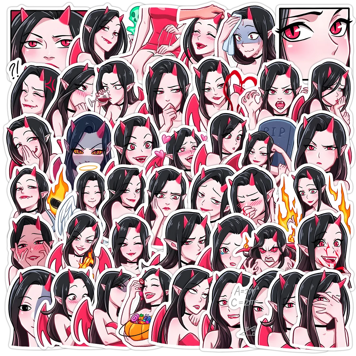 

10/50PCS Anime Devil Cartoon Graffiti Decorative Phone Case Guitar Refrigerator Skateboard Waterproof Stickers Kids Toy