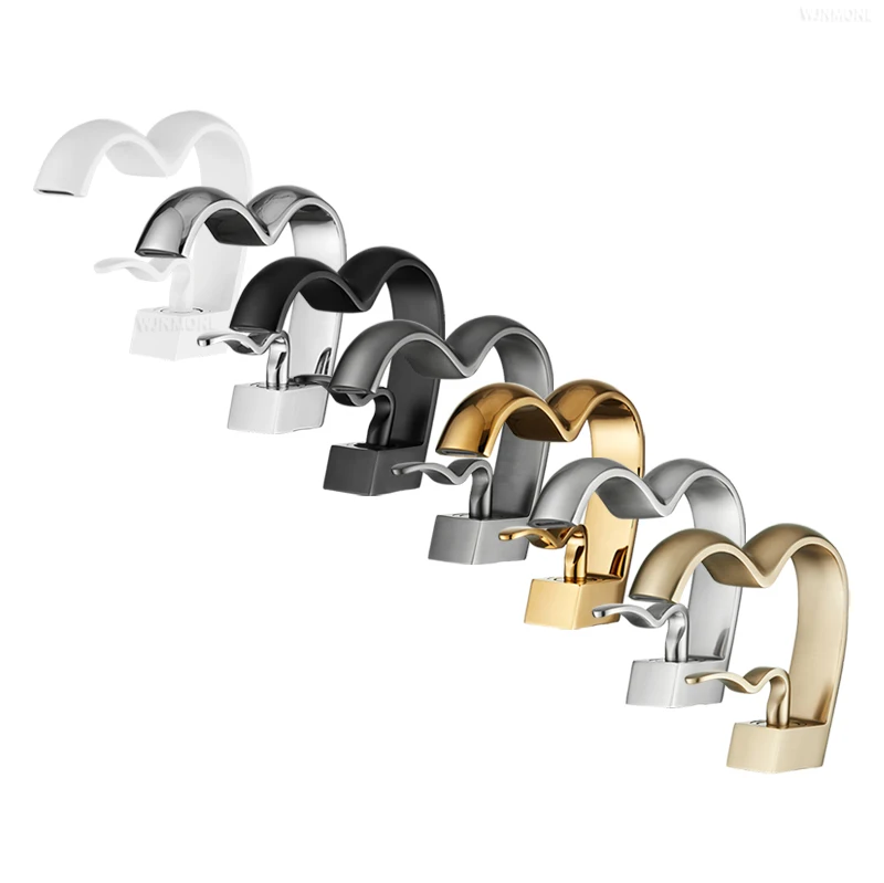 

Modern Bathroom Basin Faucet Single Handle Brass Mixer Water Faucet Waterfall Washbasin Tap Cold and Hot Crane Bath Sink Faucet