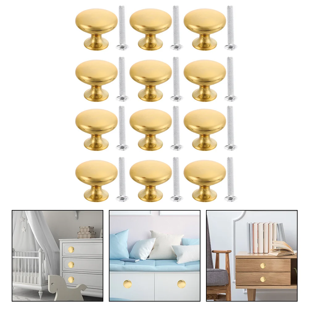 

12Pcs Zinc Alloy Mushroom Style Cabinet Knobs Brushed Nickel Pull Handles for Drawer Wardrobe Cupboard Furniture Use