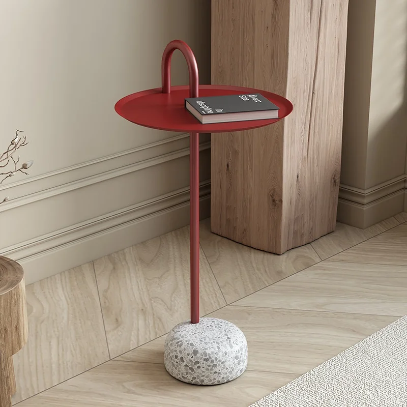 Nordic Modern Side Table with Stone Base Luxury Living Room End Table Creative Stable Sofa Corner Desk Metal Bedside Table New