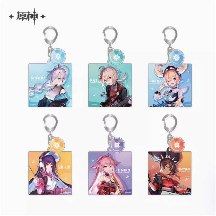 2024 Anime Genshin Impact 2022 Online Concert Series Pendant Keychain Cartoon Figure Shenhe Yun Jin Xinyan Yae Miko Official