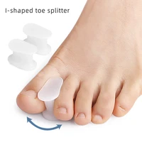 Separadores de dedos de silicona para el cuidado de los pies, espaciador de juanete, Corrector de Hallux Valgus, alisador para aliviar el dolor, ortopédico para dedo pulgar, 1 par