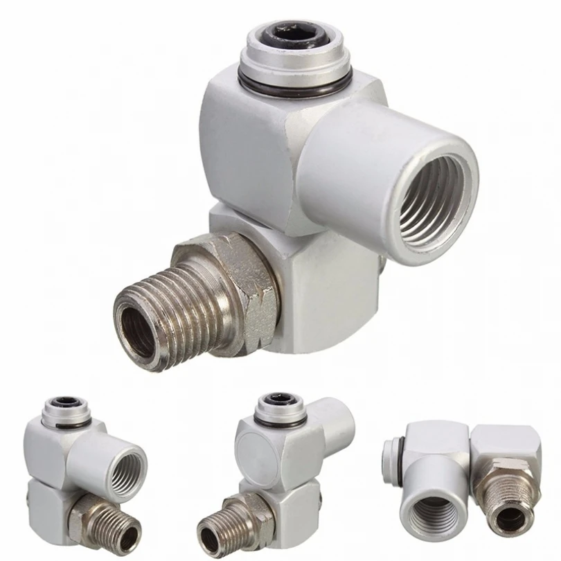 1/4 Inch Adjustable Swivel Pneumatic Fitting Quick Jointer Coupler Air Connector Hose Tube Connectors