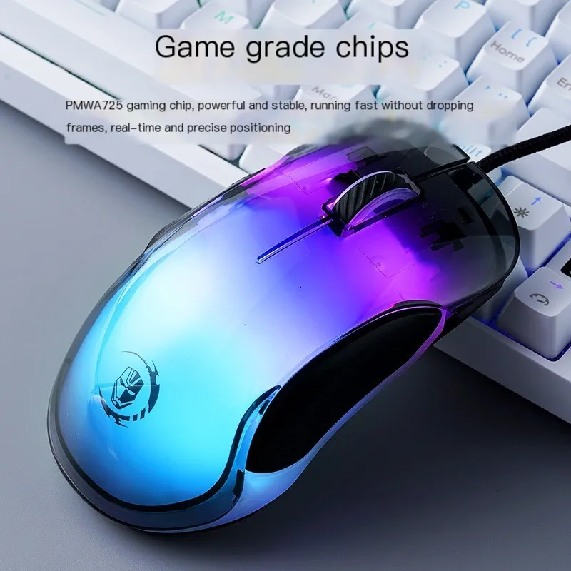 E-sports Wired Mouse Technology Sense LED Luminous Backlit Mause 7200 Adjustable DPI For Desktop Laptop Office Computer Gamer