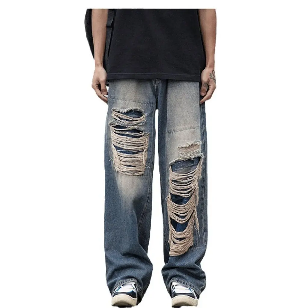Jean de Style américain rétro pour femmes, ample, jambes larges, droit, décontracté, pantalon tendance, printemps automne, nouvelle collection