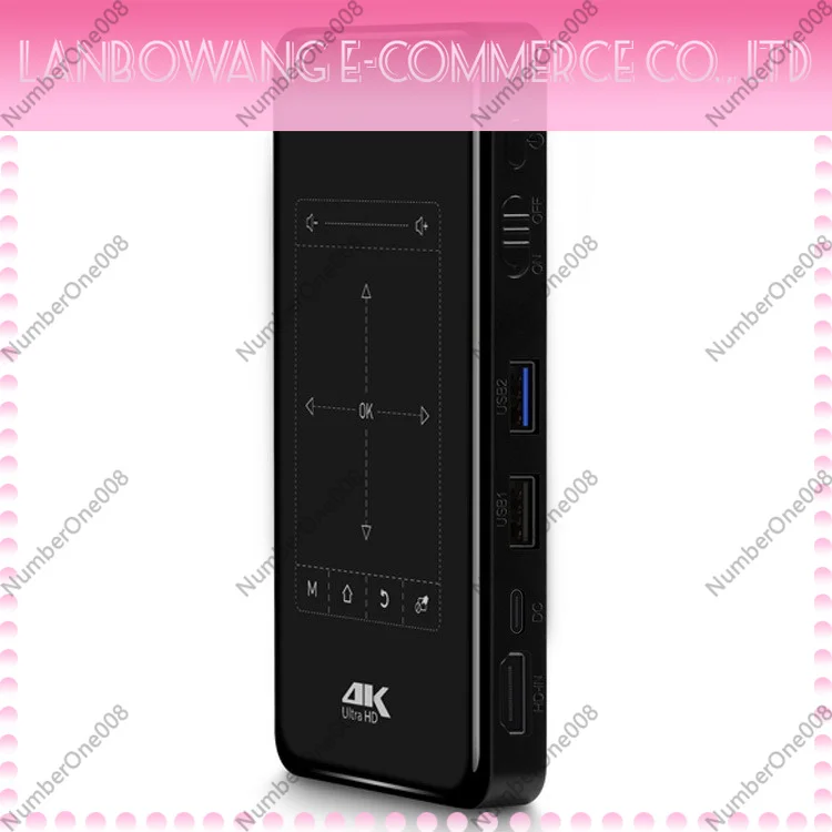 Mini WiFi Bluetooth Smart Projector for Home Theater, Portable 4K Supported Outdoor Movie Projector for Cell Phone TV Stick