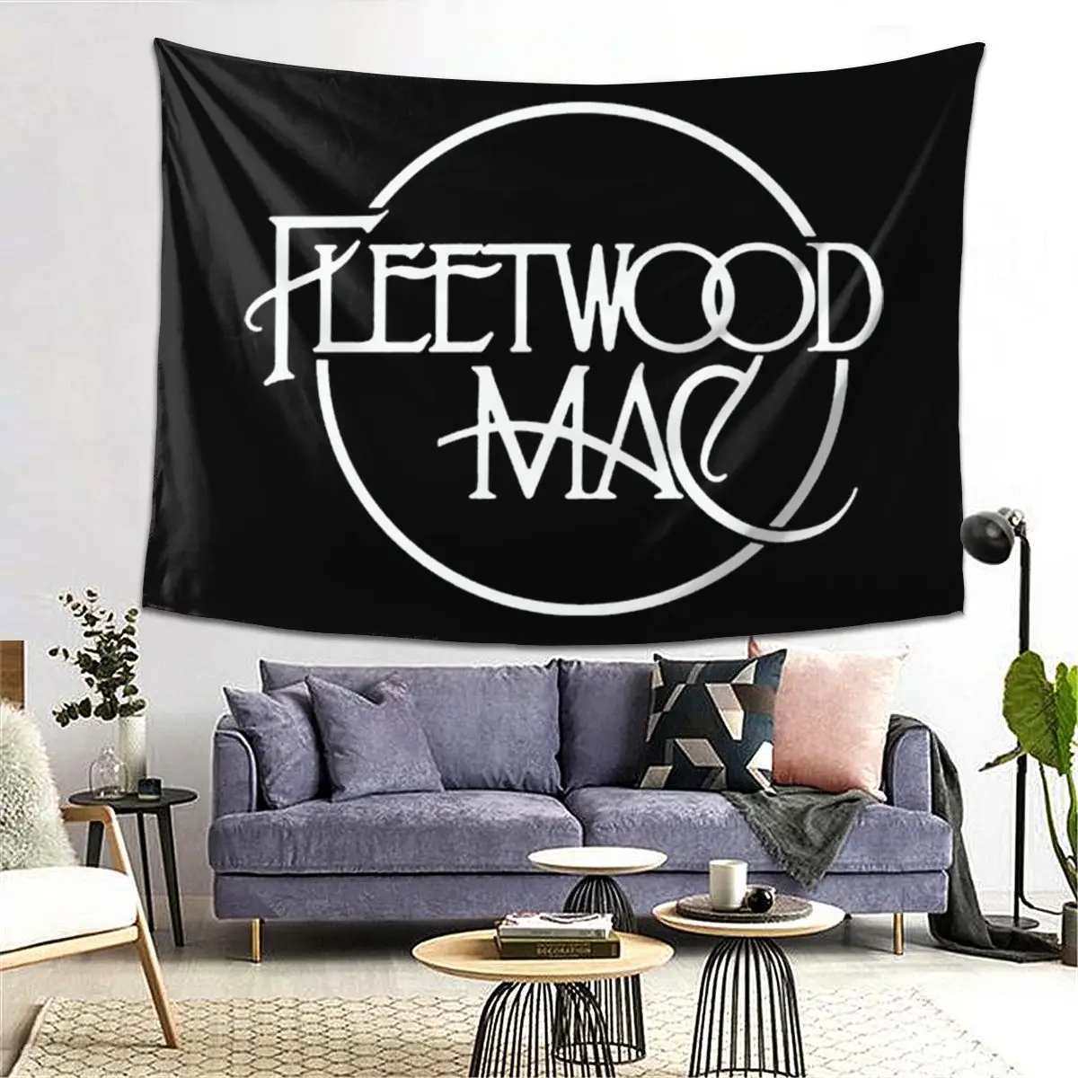 

Classic Logo Fleetwood Mac Tapestry Decor Art Aesthetic Tapestries for Living Room Bedroom Home Wall Cloth Wall Hanging
