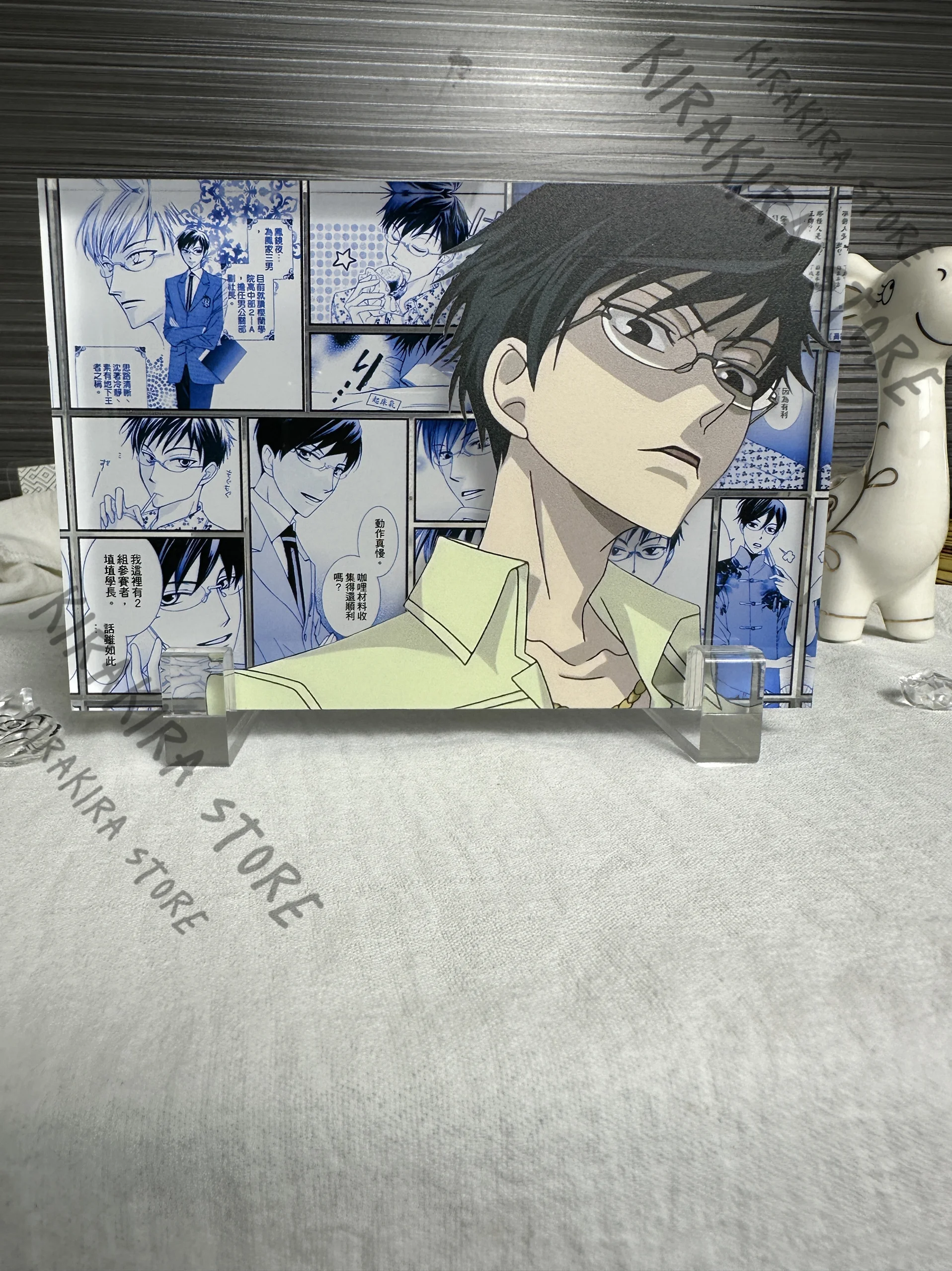 

Ootori Kyouya Acrylic brick Standing Sign Ouran High School Host Club Anime Cosplay Transparent Card Ornaments Decor Collect