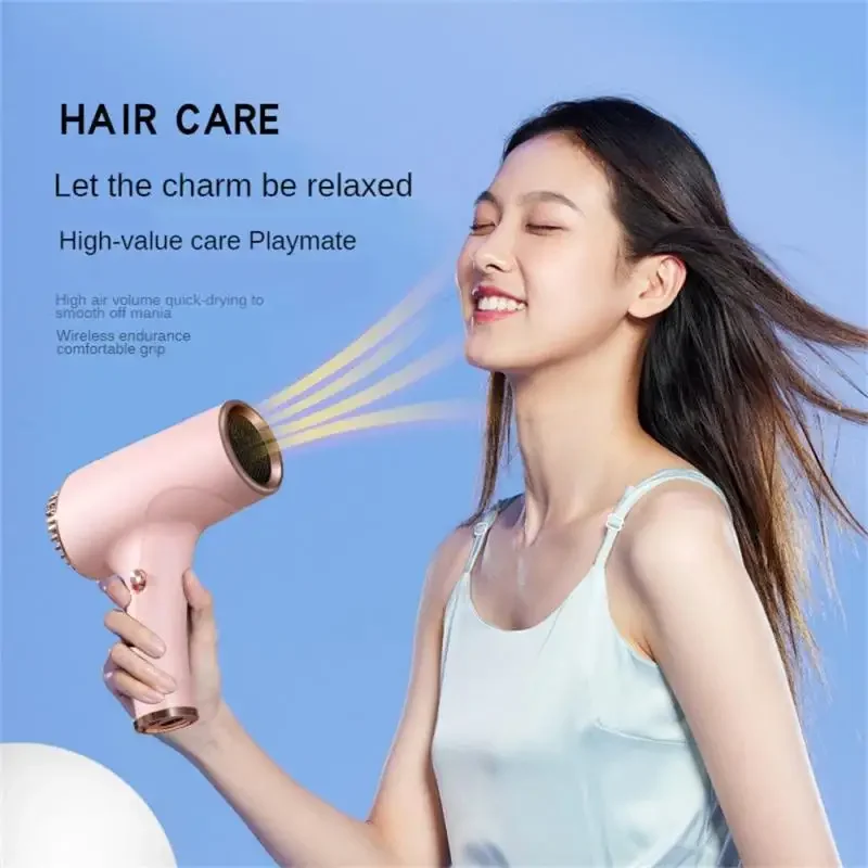 Wireless Portable Hair Dryer High Power Household Travel Speed Negative Ion Charging Dual Purpose Hair Dryer