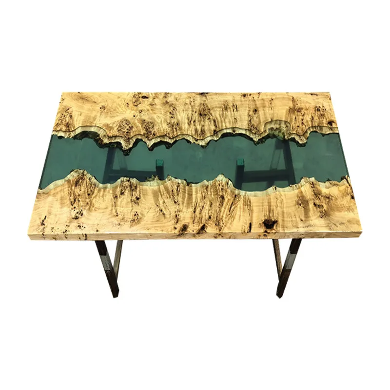 

Речной стол Эпоксидная смола Большая доска Стол Художественная сцена · Самшит Смола Зеленый Прозрачный цвет Большая доска Цвет стола Массив дерева L