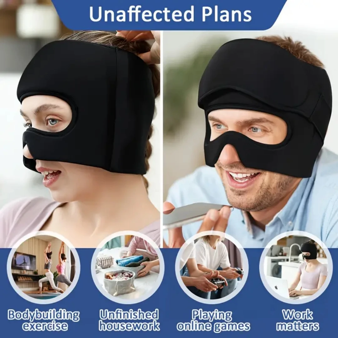 

Двухсекционная крышка от головной боли при мигрене + маска для глаз, облегчение головной боли при мигрене, горячая и холодная пьяная крышка, гелевая крышка для льда 360° ° Подходит