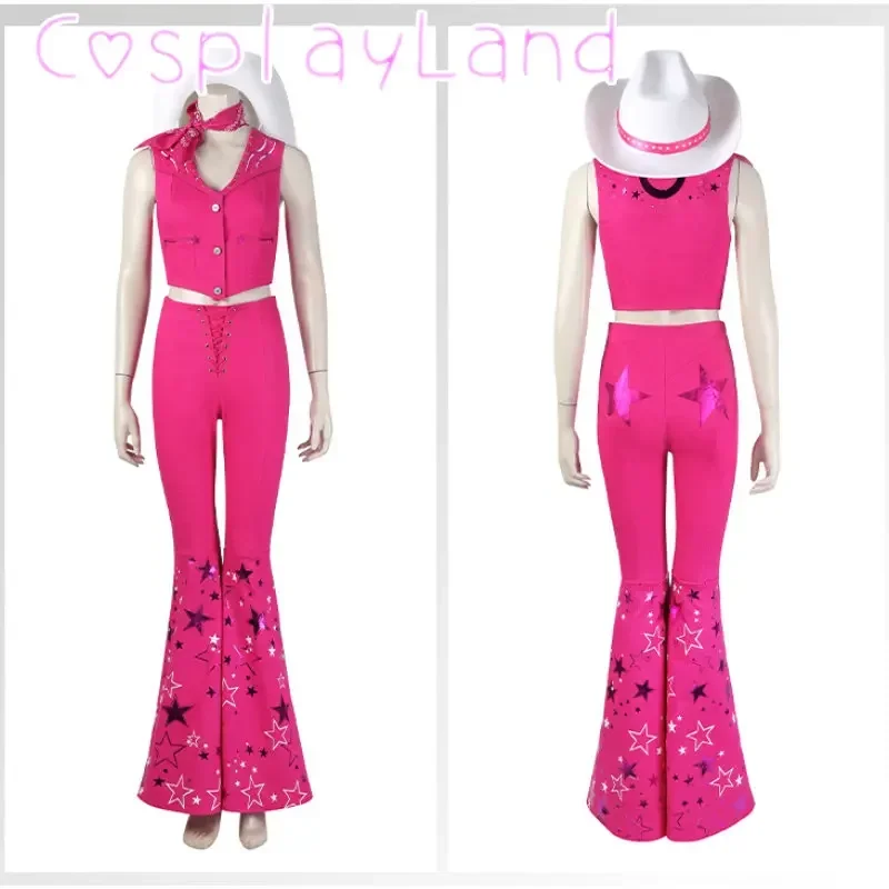 SN88 2023 Movie Barbie Cosplay Costume for Women Girls Fashion Clothes Pink Top Pants Uniform Halloween Carnival Party Suit*#2@5